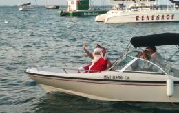 Santa arrives in Christiansted the island way.